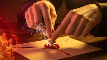 Seal the deal with authentic confidential documents and vintage letter sealing for important announcements