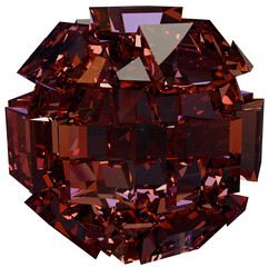 Red Sphere Cube 3D Prismatic Gem Abstract Shape