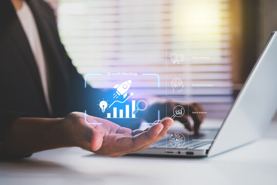 Growth hacking, Company grow rapidly, Creative marketing, Creativity and technical increase business growth, Digital tools, Driven by data and automation technology, Data analysis, Customer behavior