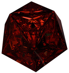 Red Diamond 3D Prismatic Gem Abstract Shape
