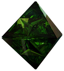 Green Diamond 3D Prismatic Gem Abstract Shape
