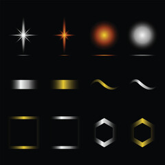 Metallic and Light Effects Design Elements Collection
