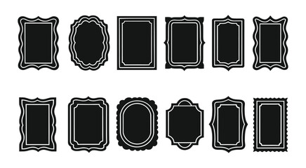 Black frames bundle set for design projects and presentations