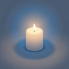 덩그러니 놓여진 어둠 속 촛불 하나