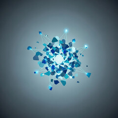 푸른 크리스탈 파편이 퍼져나가는 그림