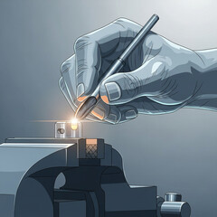 정성스럽게 피조물을 다듬고 있는 장인의 손길