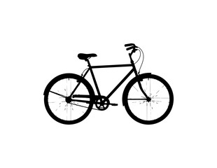 Fototapeta premium Classic bicycle silhouette for eco-friendly commutes and urban lifestyle designs, vector
