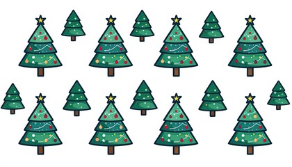 Christmas Trees Festive Holiday Season Green Decorations.