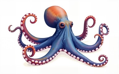 Naklejka premium Octopus in watercolor. High quality