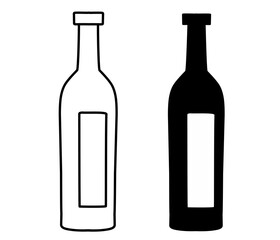 wine bottle icon on white background