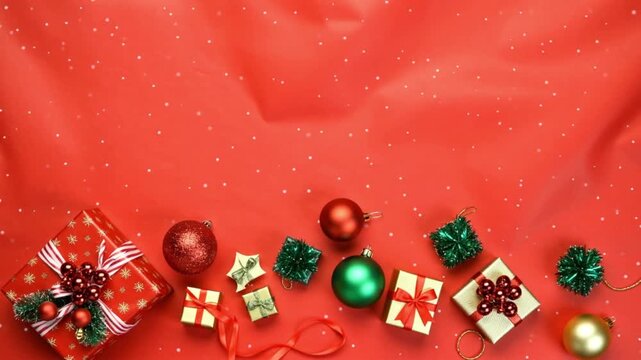 red christmas background with gifts