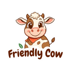 Fototapeta premium Cute Cow Mascot Vector Illustration