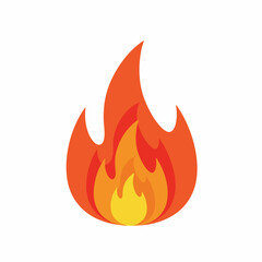 Vibrant Flame Illustration Dynamic Orange, Yellow, and Red Colors for Design