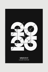 Geometric 2026 Abstract Typography happy new year 