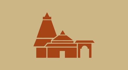 Minimalist Hindu Temple Icon