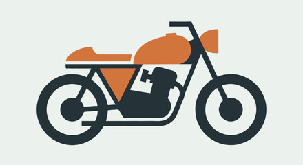 Flat Design Cafe Racer Motorcycle