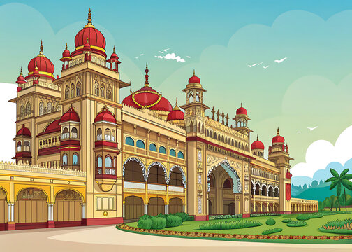 Mysore Palace vector illustration,