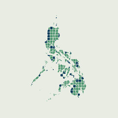 Geometric Green Philippines Map