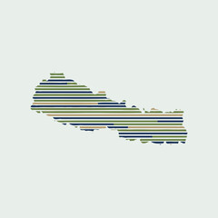 Abstract Striped Nepal Map