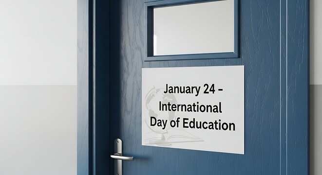 International day of education door notice for educational awareness and promotion