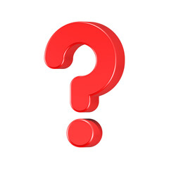 3d rendering icon question red color