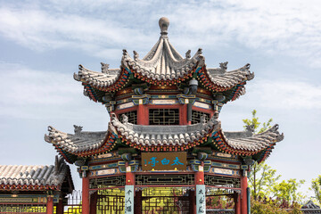 Naklejka premium Chinese Ancient Architecture in Jinci Park, Shanxi