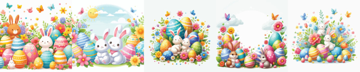 white background easter vector
