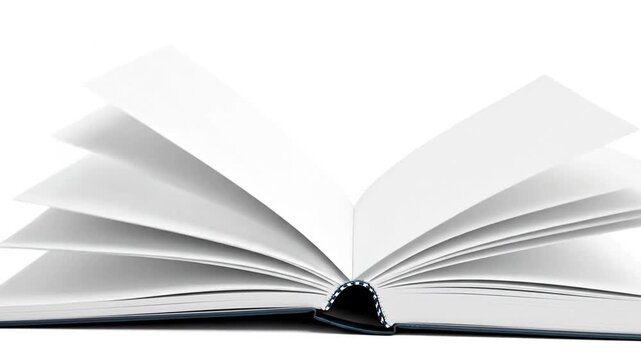 Open Book With White Pages Isolated On White Background With Subtle Shadows And Details