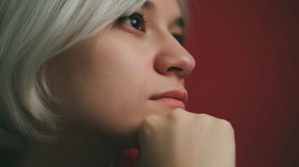 Thoughtful pose with soft tone,relaxation