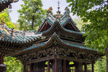 Fototapeta premium Chinese Ancient Architecture in Jinci Park, Shanxi