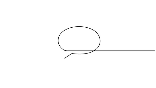 Simple single line drawing speech bubbles animation
