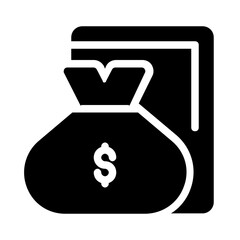 Money bag with a dollar sign, perfect for financial blogs, websites, and presentations needing a symbol of wealth.  © ALga Icon Stockers