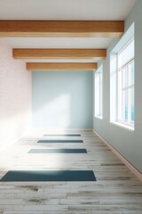 energetic yoga studio with holistic design elements and a calming palette