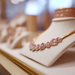 luxurious jewelry showcase with sparkling gems and refined elegance