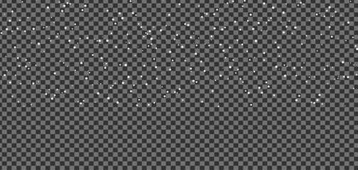 White snow flurries fall softly against the transparent background creating a peaceful winter scene