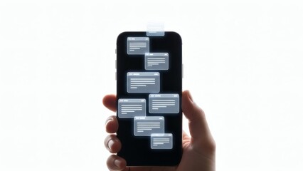 Obraz premium Digital Technology Navigating Information and Communication with Smart Devices for Modern Connectivity