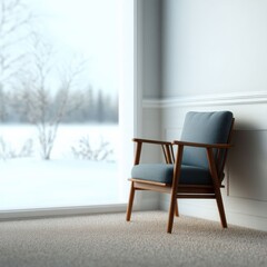 serene winter landscape with soft snow and inviting indoor warmth
