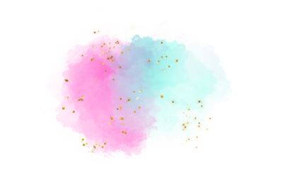  Soft pastel watercolor splatter with pink and teal hues