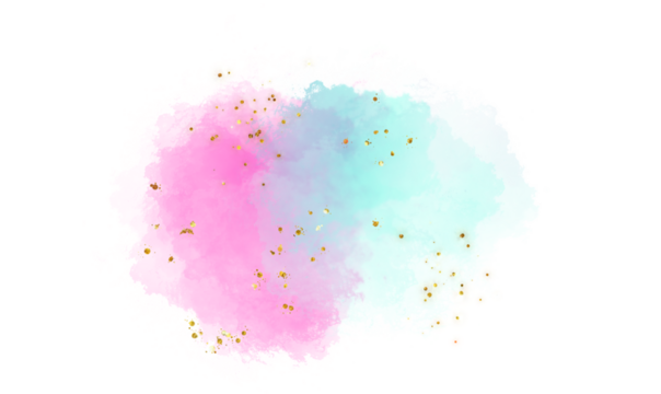  Soft pastel watercolor splatter with pink and teal hues - Powered by Adobe