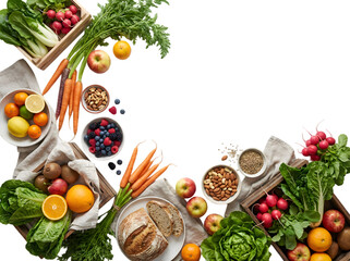 Freshly Harvested Organic Produce Displayed on Rustic Wooden Table for Healthy Living and Culinary Inspirations