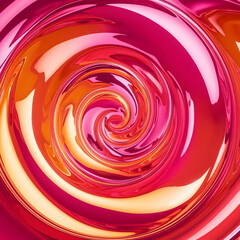 Vibrant Glossy Abstract Spiral Swirl Background in Pink, Orange, and Yellow