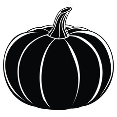 A black silhouette of a pumpkin vector