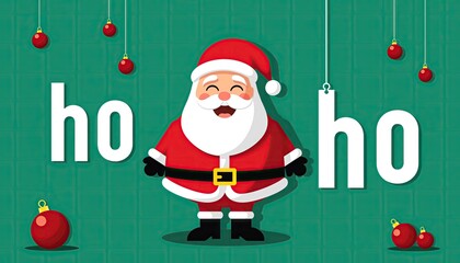 Santa Claus Christmas Holiday Festive Ho Ho Ho Decorations.