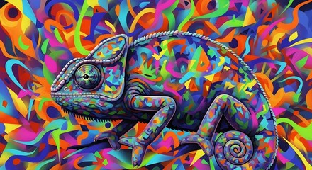 Vivid multicolor fractal-like patterns shifting energetically