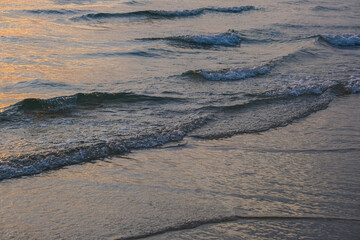 Serenity sea beach wave sunset sky with cloud nature landscape