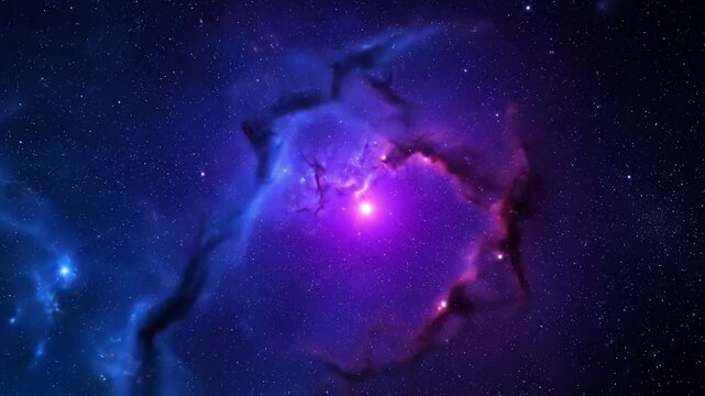 The silent, awe inspiring beauty of a nascent star system emerging from swirling interstellar dust and gas, bathed in ethereal light. Stellar evolution