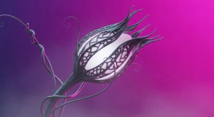 Ethereal glowing flower in vibrant pink and purple gradient