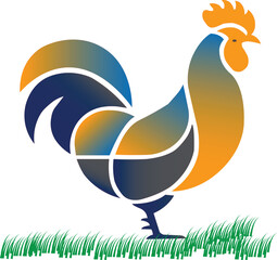 chicken rooster hen birds vector drawing