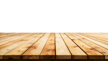 Wooden floor planks perspective isolated on transparent background