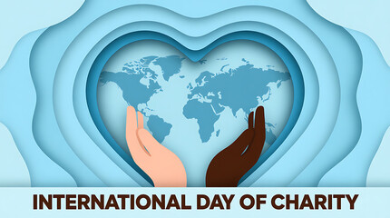 Promote global charity with this heartwarming world map and diverse hands, ideal for fundraising campaigns, awareness initiatives, and celebrating unity